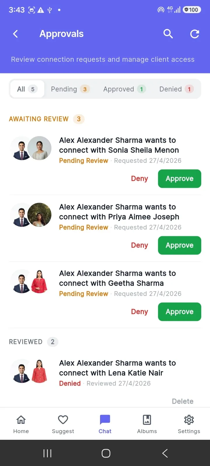Matchdiary Business App — Chat & Communication