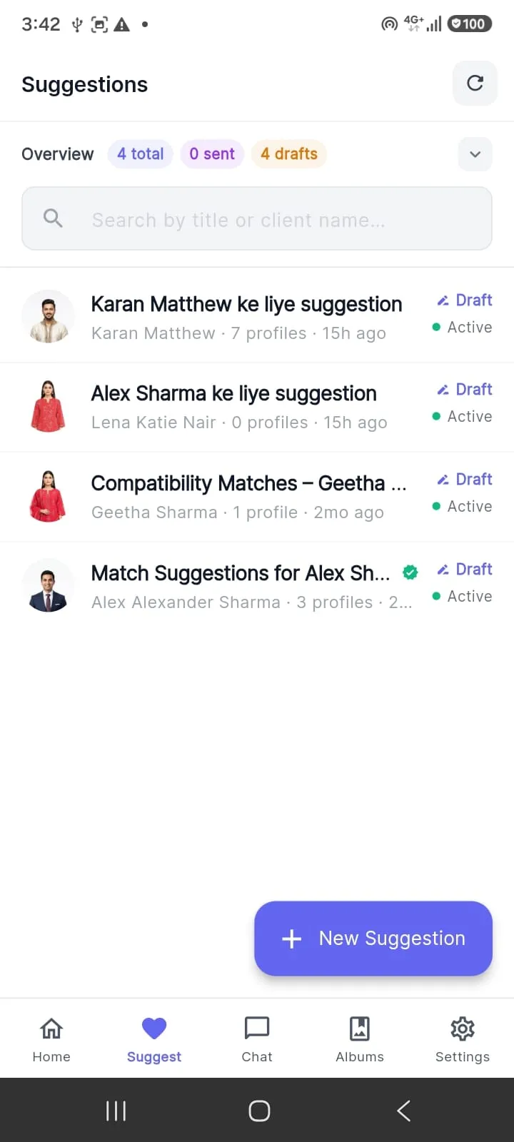 Matchdiary Business App — Matchmaking & Suggestions